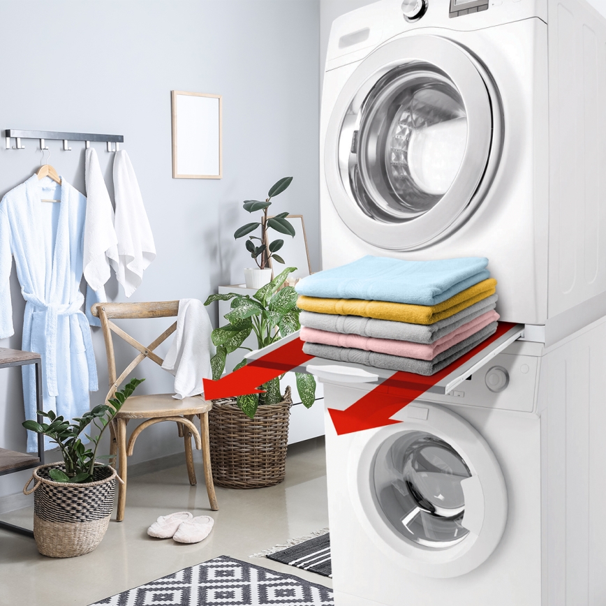 Meliconi 656114 - Междинна поставка за пералня и сушилня, 70 см, бяла