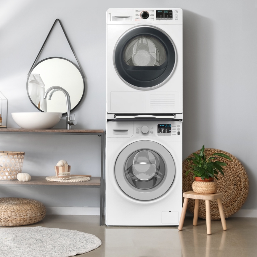 Meliconi 656114 - Междинна поставка за пералня и сушилня, 70 см, бяла