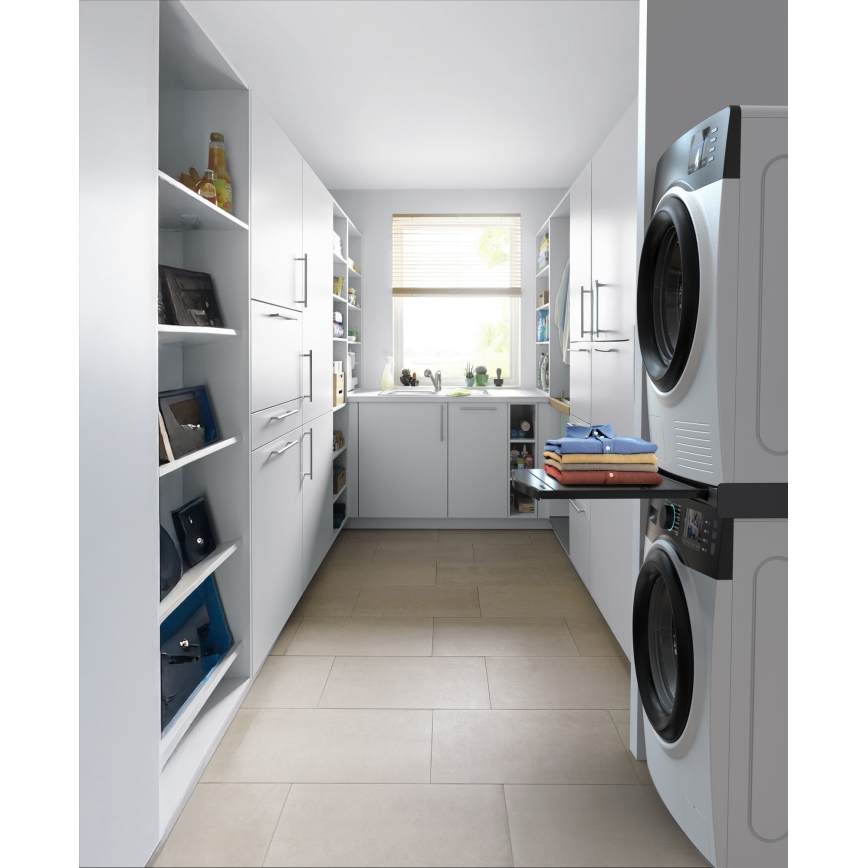 Meliconi 656136 - Междинна приставка за пералня и сушилня с изтеглящо се чекмедже 60 см черна