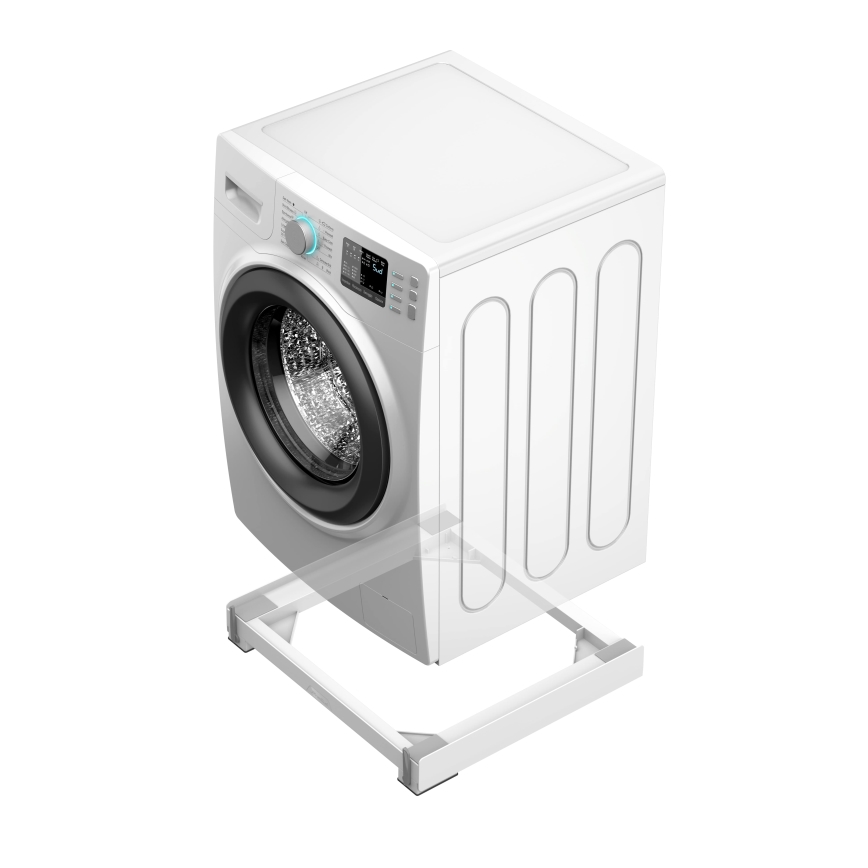 Meliconi 656146 - Антивибрационна подложка за пералня с прибиращи се колела, 61 см, бяла