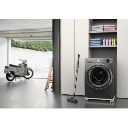 Meliconi 656149 - Противовибрационна подложка за пералня с изтеглящи се колелца, 47 см, бяла