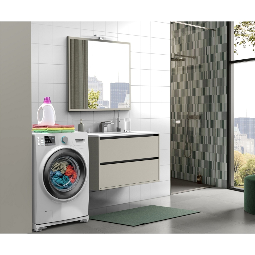 Meliconi 656149 - Противовибрационна подложка за пералня с изтеглящи се колелца, 47 см, бяла