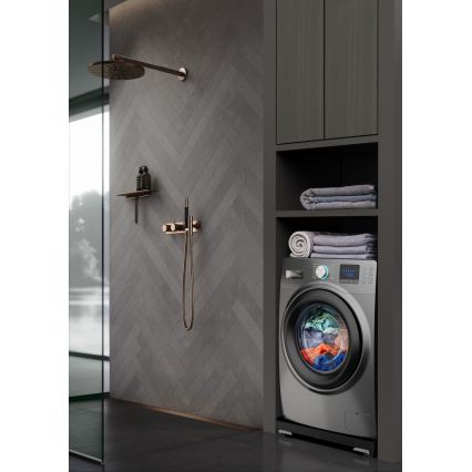 Meliconi 656168 - Антивибрационна подложка за пералня с прибиращи се колелца 47 см черна