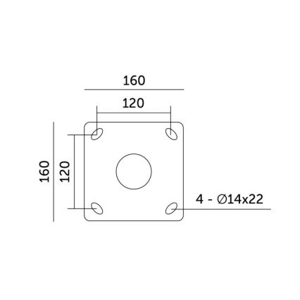 Метален стълб за външно осветление BASE, 4 м, Ø 60 мм, черен
