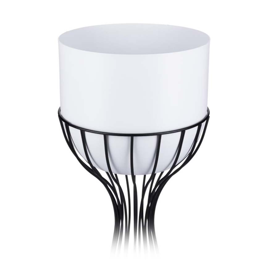 Метална саксия LOFT 46x20 см черен/бял