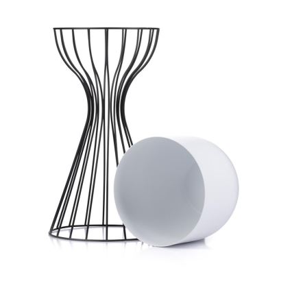 Метална саксия LOFT 46x20 см черен/бял