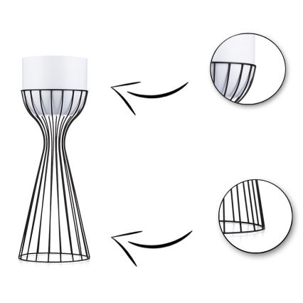 Метална саксия LOFT 46x20 см черен/бял