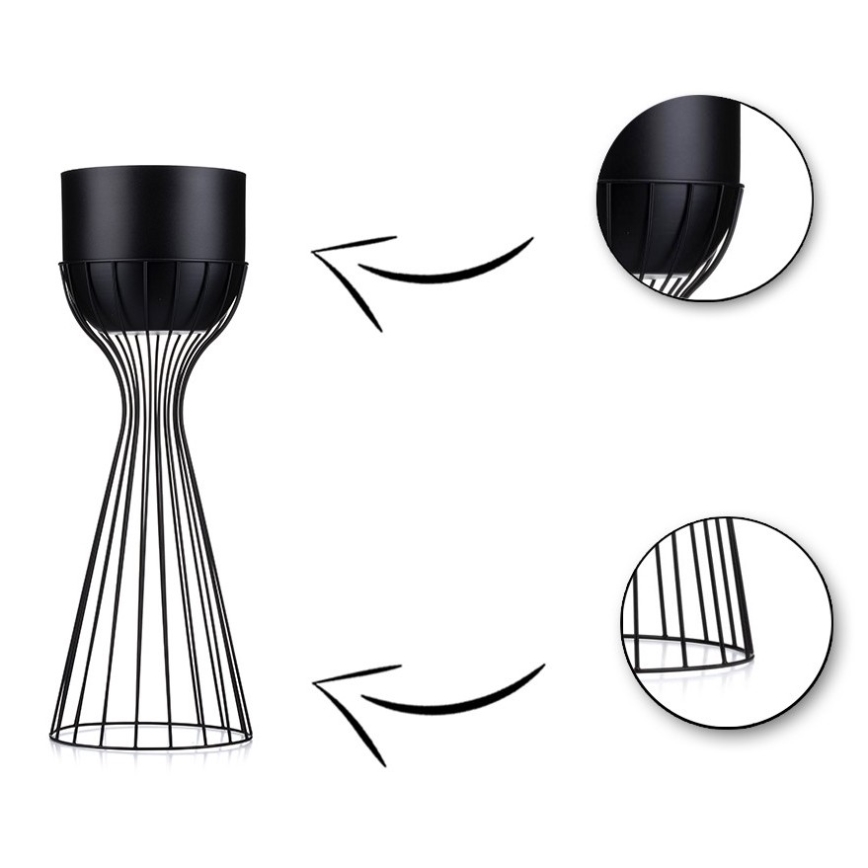 Метална саксия LOFT 46x20 см черен