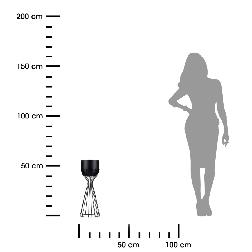 Метална саксия LOFT 46x20 см черен