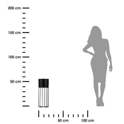 Метална саксия LOFT 55x20 см черен