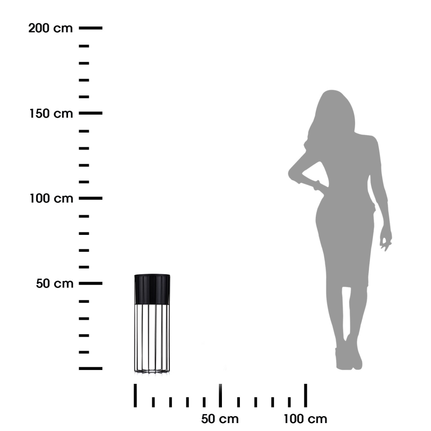 Метална саксия LOFT 55x20 см черен