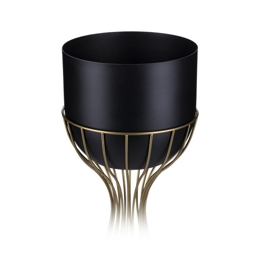 Метална саксия LOFT 56x20 см златист/черен