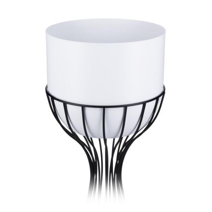 Метална саксия LOFT 68x20 см черен/бял