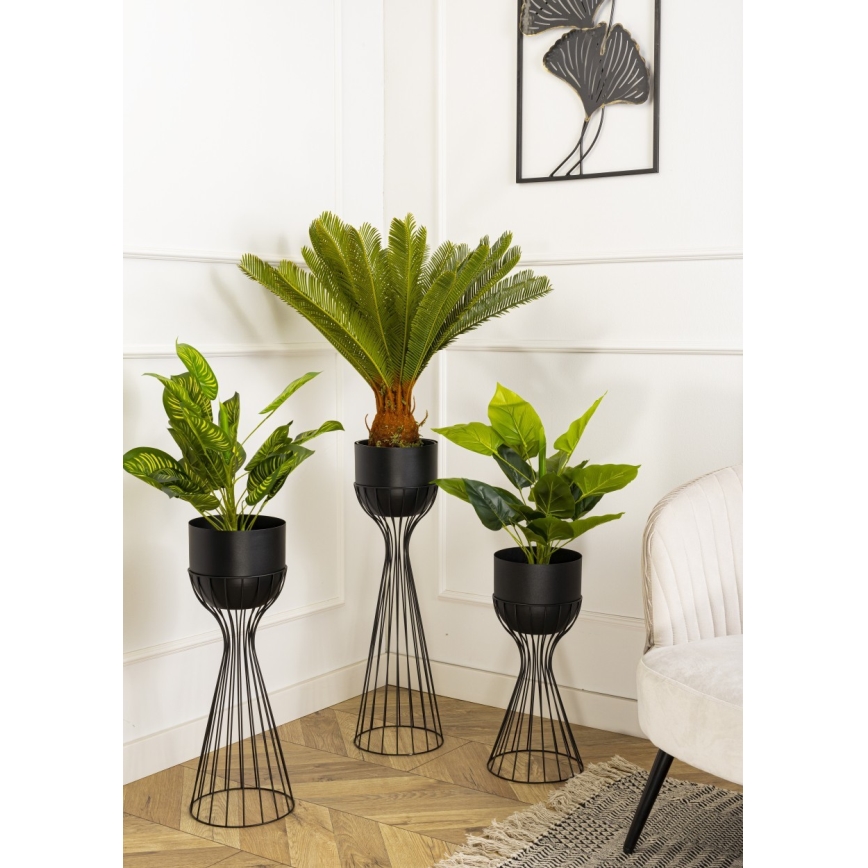 Метална саксия LOFT 68x20 см черен