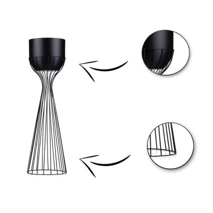 Метална саксия LOFT 68x20 см черен