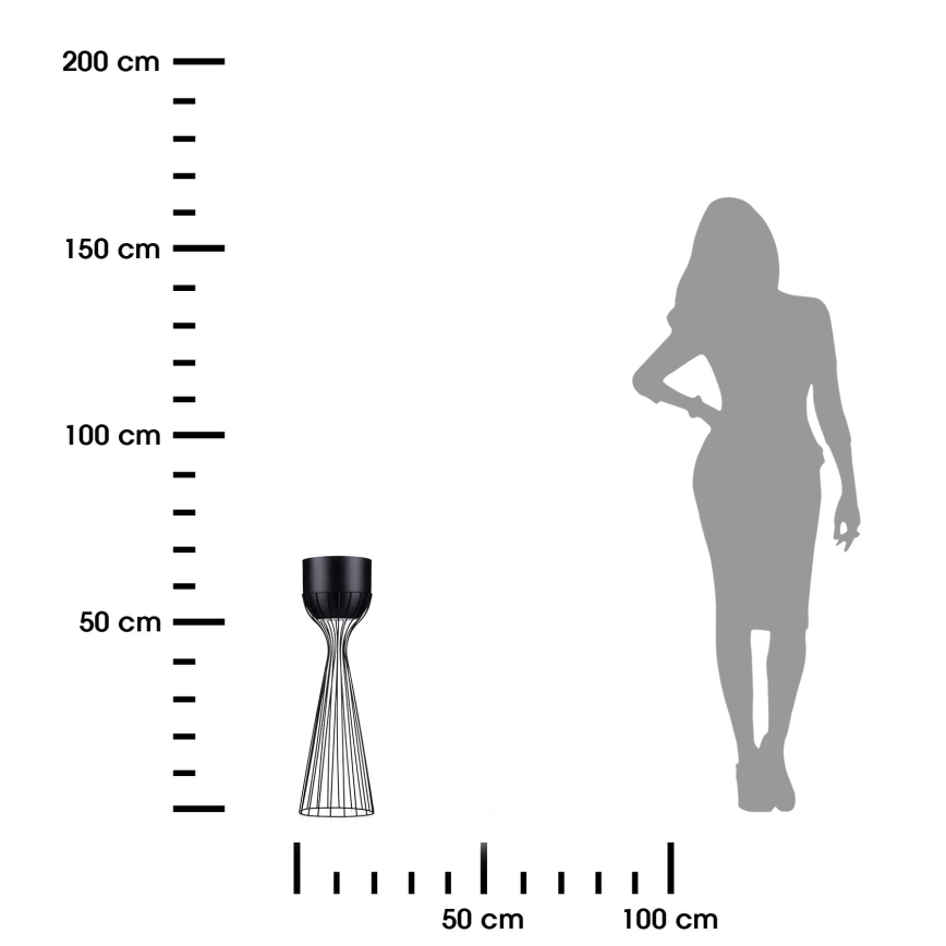 Метална саксия LOFT 68x20 см черен