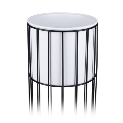 Метална саксия LOFT 70x20 см черен/бял