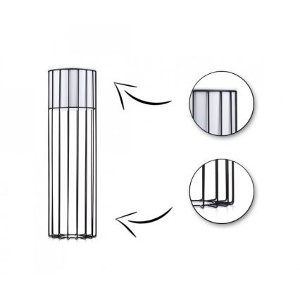 Метална саксия LOFT 70x20 см черен/бял