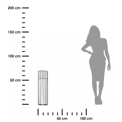 Метална саксия LOFT 70x20 см черен/бял