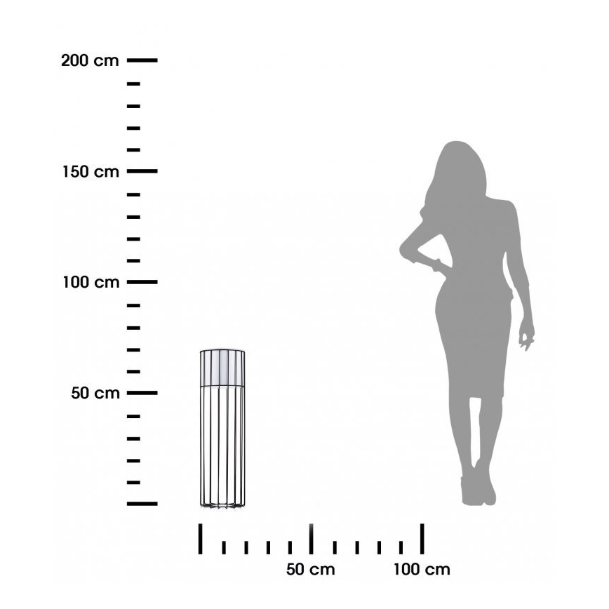 Метална саксия LOFT 70x20 см черен/бял