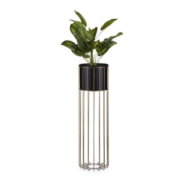 Метална саксия LOFT 70x20 см златист/черен