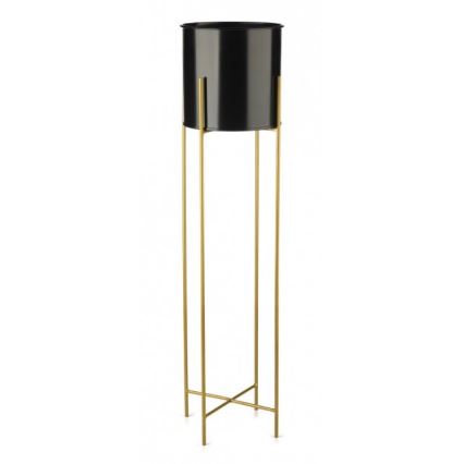 Метална саксия OSLO 95x17 см черна/златиста