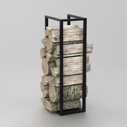 Метална стойка за дърва 100x30 см черна