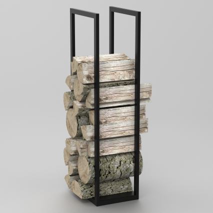 Метална стойка за дърва 120x40 см черна