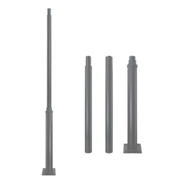 Метална тръба за стълб за външно осветление BASE, 3 m, сива