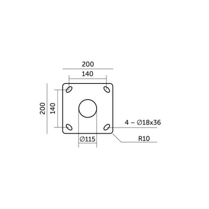 Метална тръба за стълб за външно осветление BASE, 3 m, сива