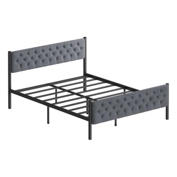 Метално двойно легло KAROM 120x200 см, сиво, товароносимост 120 кг