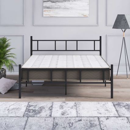 Метално двойно легло PIRON 140x200 см, черно, товароносимост 200 кг