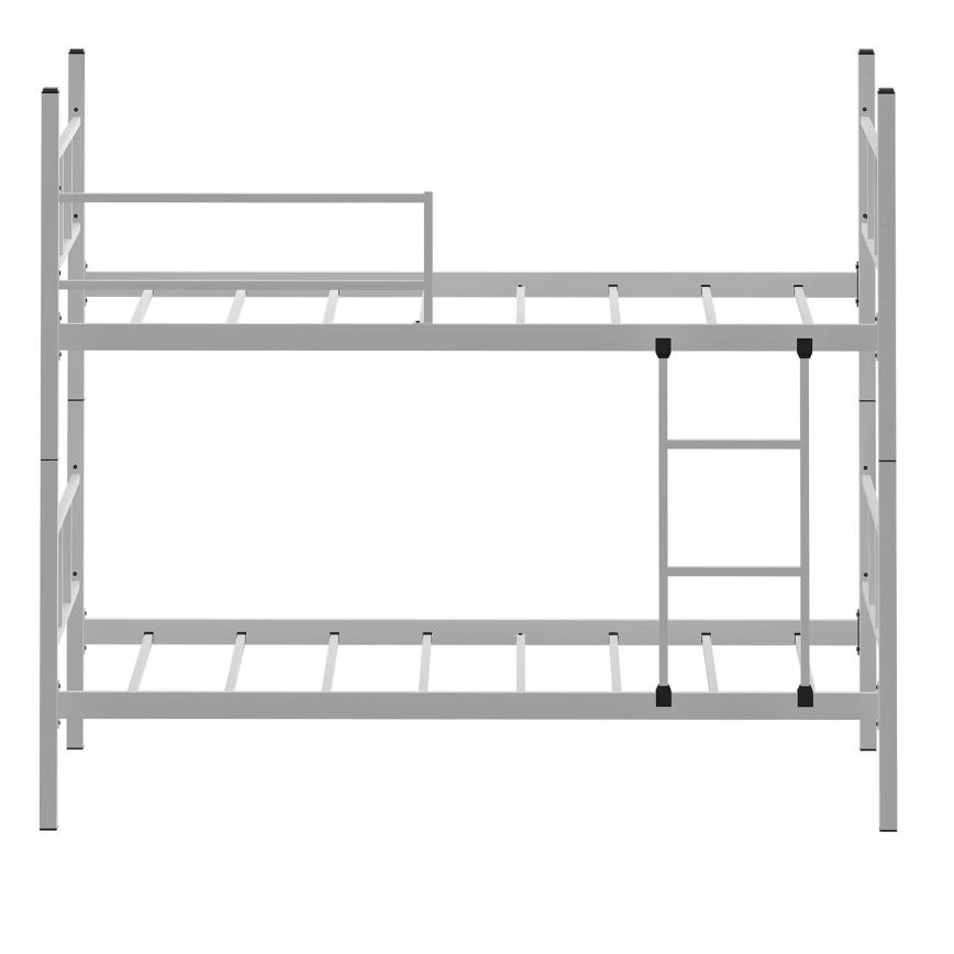 Метално двуетажно легло MAVEN 90x200 cm, бяло, максимално натоварване 2x100 kg