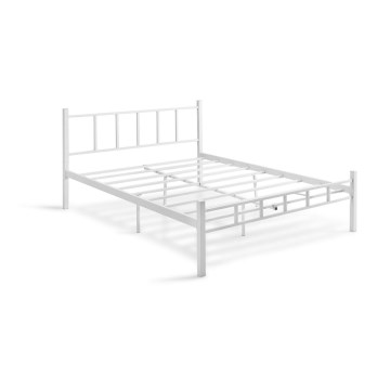 Метално двуспално легло ORMEL 120x200 см, бяло, носимост 120 кг