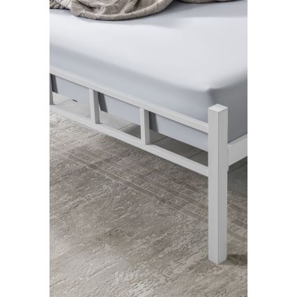 Метално двуспално легло ORMEL 120x200 см, бяло, носимост 120 кг