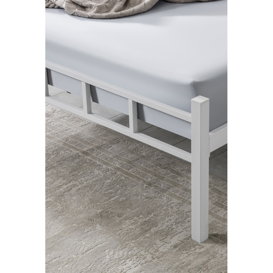 Метално двуспално легло ORMEL 120x200 см, бяло, носимост 120 кг