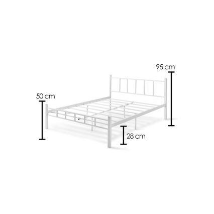 Метално двуспално легло ORMEL 120x200 см, бяло, носимост 120 кг