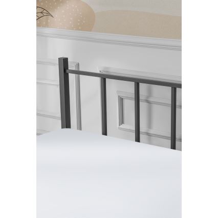 Метално двуспално легло ORMEL 160x200 cm, черно, носимост 200 кг