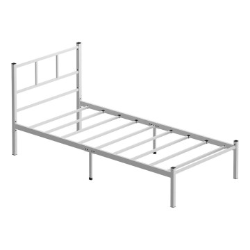 Метално единично легло ROVAN 90x200 см, бяло, товароносимост 120 кг