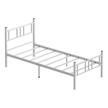 Метално едноспално легло PIRON 90x200 см — елегантно бяло, с максимално допустимо натоварване 120 кг