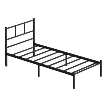 Метално едноспално легло ROVAN 90x200 см, черно, товароносимост 120 кг