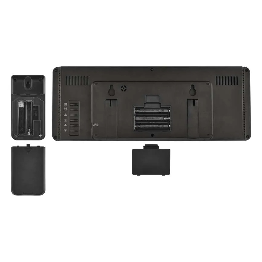 Метеорологична станция с цветен LCD дисплей и будилник 5V 3xAAA + 2xAA черна