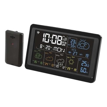Метеорологична станция с LCD дисплей GoSmart 5/230V + 3xAAA Wi-Fi Tuya черен