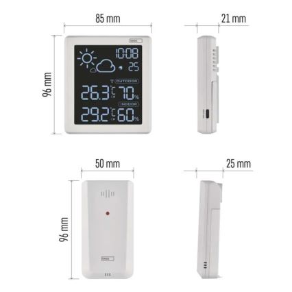 Метеостанция 5V 2xAAA + 2xAAA черна