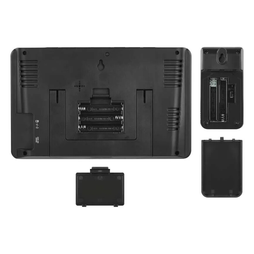 Метеорологична станция с LCD дисплей GoSmart 230V/3xAAA + 2×AAA Wi-Fi Tuya черна