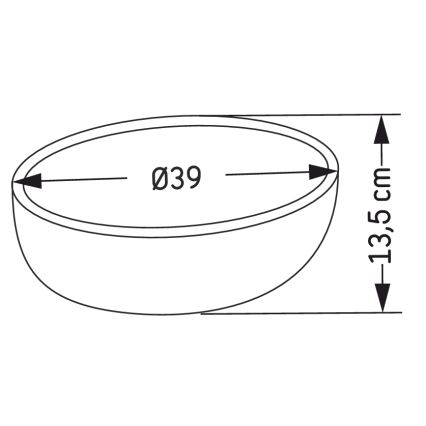 Мивка за плот BERGEN Ø 39 см бетон/сив