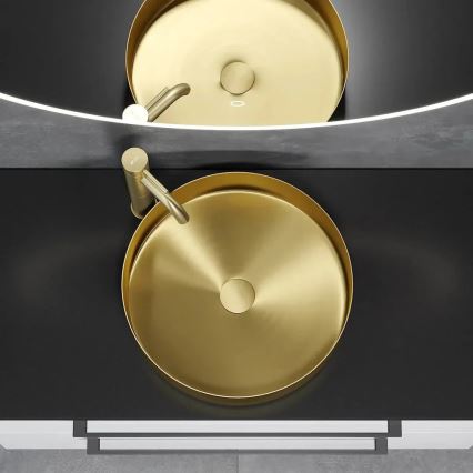 Мивка за плот LJORDAL, Ø 40 см, стомана/месинг