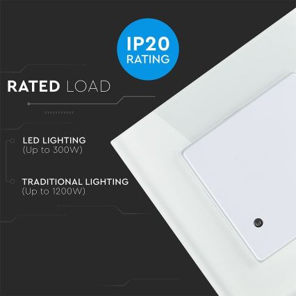 Микровълнов сензор за движение 180° 300W/230V бял
