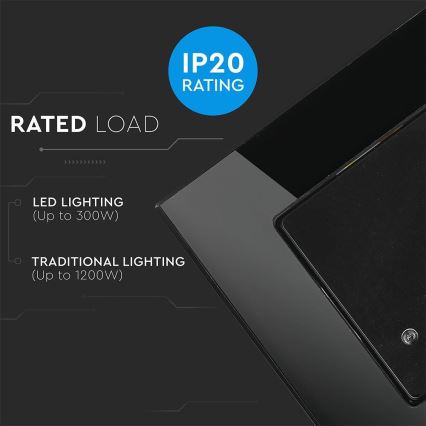 Микровълнов сензор за движение 180° 300W/230V черен