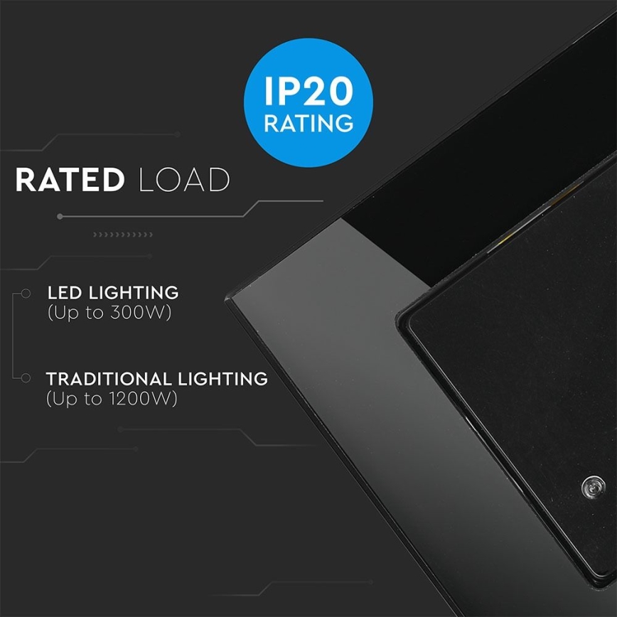 Микровълнов сензор за движение 180° 300W/230V черен